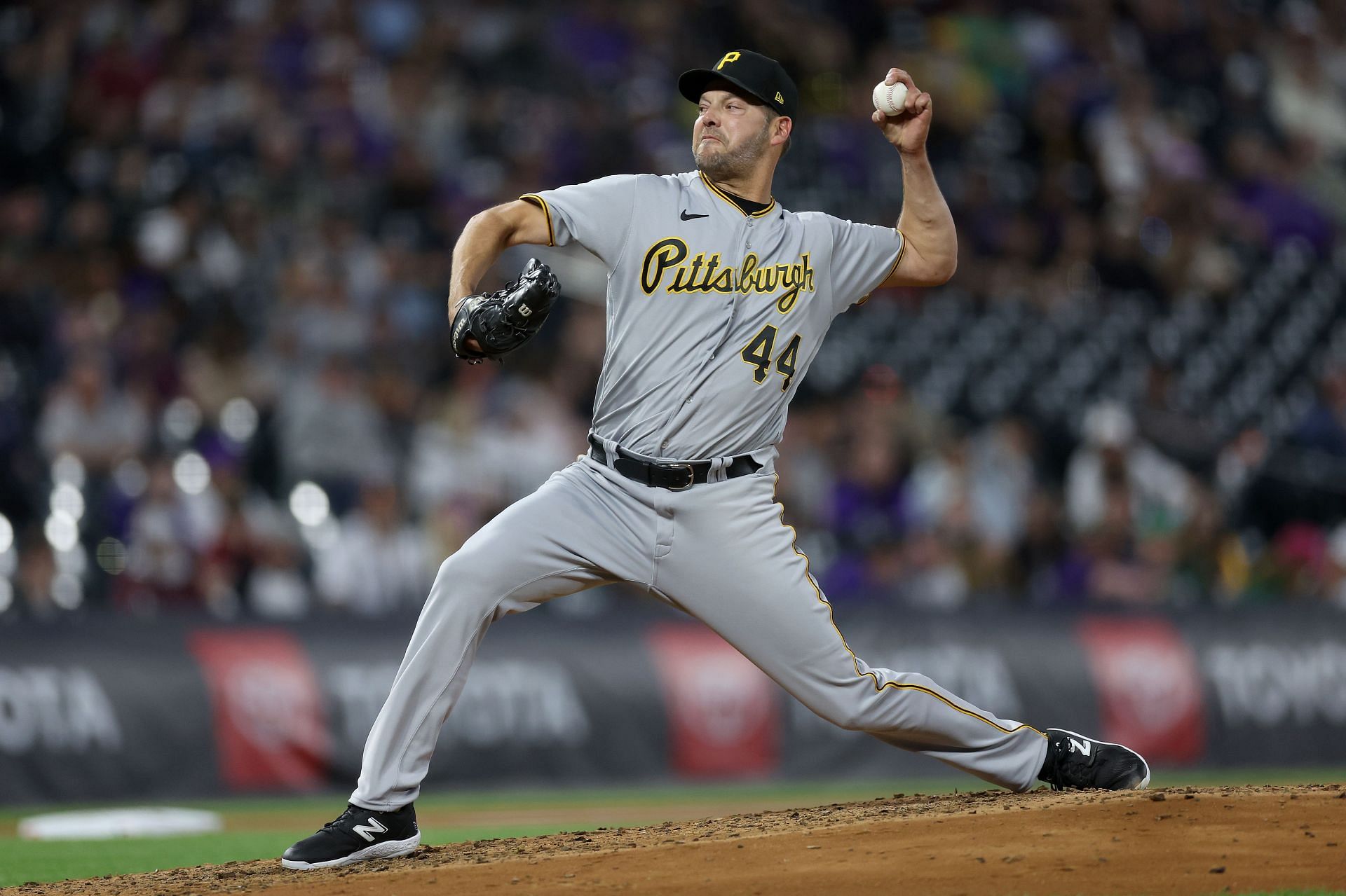 Rich Hill in Pittsburgh Pirates v Colorado Rockies game